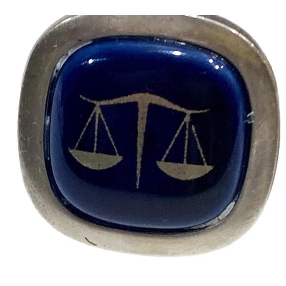 50s 60s Hermann Siersbol Mid Century Sterling Silver Cufflinks Scales LIBRA - Picture 5 of 8